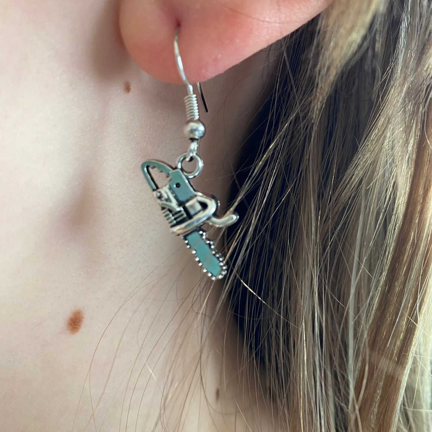 Mini Chainsaw Earrings