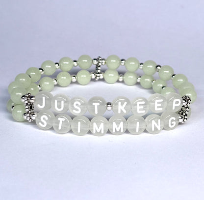 *Just Keep Stimming* Mantra Bracelet