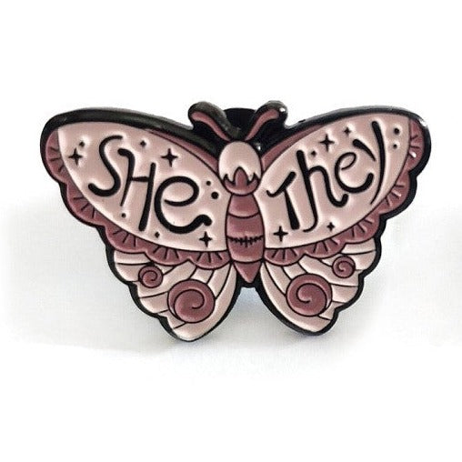 *She/They* Pronoun Lapel Pin