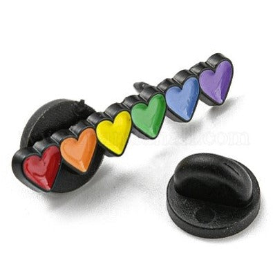 Rainbow Hearts Lapel Pin